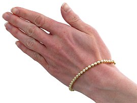 Wearing 18k Yellow Gold Diamond Tennis Bracelet
