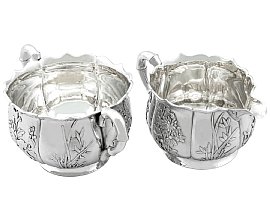 Chinese Export Silver Cream Jug and Sugar Bowl - Antique Circa 1900; C7879