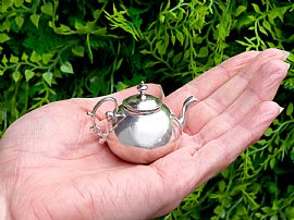 Dutch Silver Miniature Teapot Outside