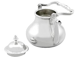 Silver Miniature Tea Kettle Open