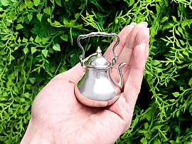 Silver Miniature Tea Kettle Outside
