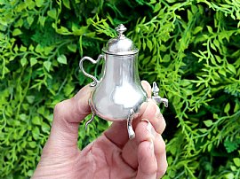 Miniature Silver Samovar Outside