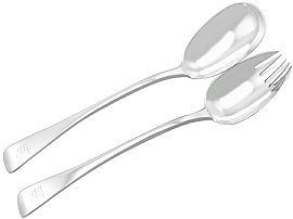 Victorian Sterling Silver Salad Servers - Old English Pattern
