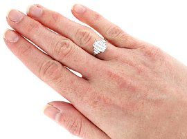 1.85 Carat Emerald Cut Diamond Ring on Hand