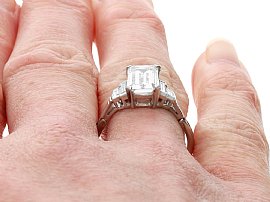 Wearing a 1.85 Carat Emerald Cut Diamond Ring