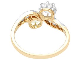 Antique Yellow and White Diamond Twist Ring