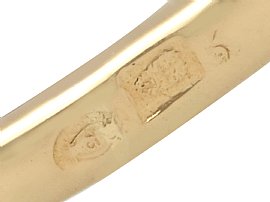 Antique Yellow Diamond Twist Ring Hallmarks