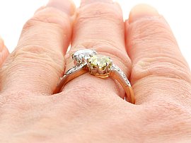 Wearing Antique Yellow Diamond Twist Ring