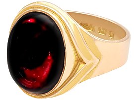Antique 1920s Garnet Ring in Yellow Gold