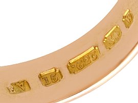 1920s Garnet Ring in Yellow Gold Hallmarks