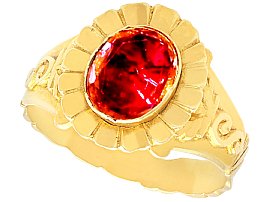 Victorian 3.71ct Garnet Ring in 18ct Yellow Gold