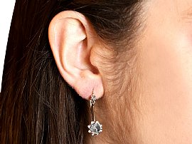 Dutch Cut Diamond Earrings Wearing 