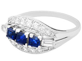 18ct White Gold Blue Sapphire and Diamond Ring