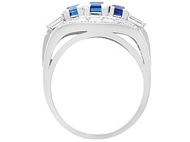 18ct White Gold Blue Sapphire and Diamond Ring