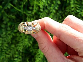 Yellow Gold Art Deco Ring Outside