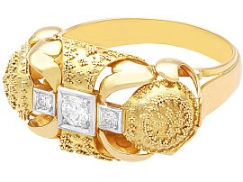 18ct Yellow Gold Art Deco Ring 