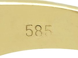3 Row Diamond Ring in Yellow Gold Hallmarks