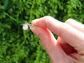 Antique Rose Gold Diamond Ring UK Outside