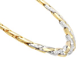 1990s Vintage 18ct Gold Diamond Necklace