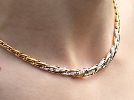 Vintage 18ct Gold Diamond Necklace Wearing