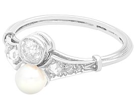 Edwardian Single Pearl and Diamond Ring for Sale