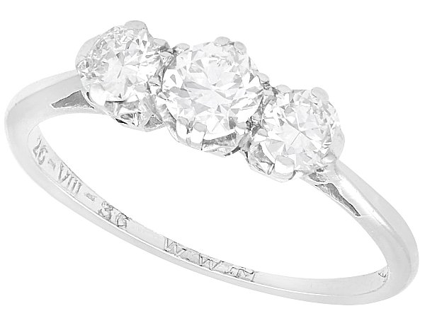 VS1 Diamond Trilogy Ring in Platinum for Sale