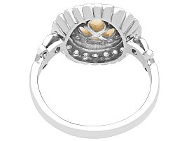 Edwardian Pearl and Diamond Target Ring