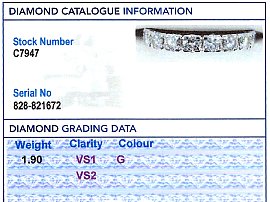 18ct White Gold Eternity ring diamond grade