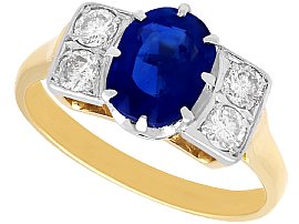 1.95 ct Oval Sapphire and Diamond Ring in 18 ct Yellow Gold