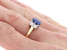 Wearing Vintage 1950s Sapphire and Diamond Ring