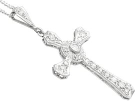 Large Diamond Cross Pendant Necklace