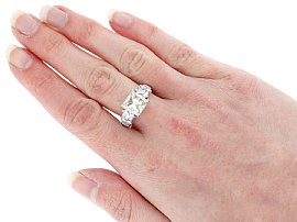 4 Carat Princess Cut Diamond Ring Wearing 