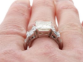 Wearing 4 Carat Princess Cut Diamond Ring
