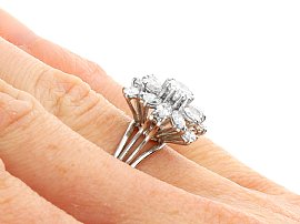 Vintage Cluster Engagement Ring Wearing