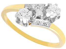 1920s 0.41 ct Diamond Twist Ring in 14 ct Yellow Gold