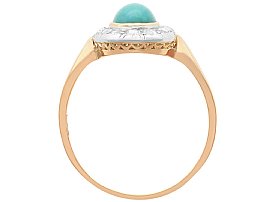 Antique Turquoise Ring with Diamonds