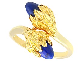 Vintage 1.32ct Lapis Lazuli and 14ct Yellow Gold Dress Ring