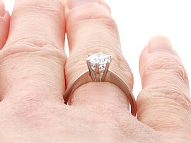 0.72 Carat Diamond Solitaire Ring Wearing