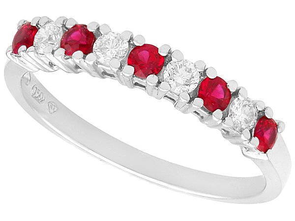 18ct White Gold Ruby and Diamond Eternity Ring