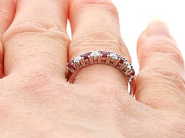 Ruby and Diamond Eternity Ring Wearing