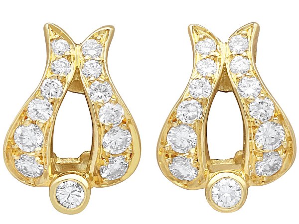 Hinge Latch Diamond Earrings in Gold