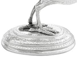 Pair of Large Silver Bird Ornaments Detail