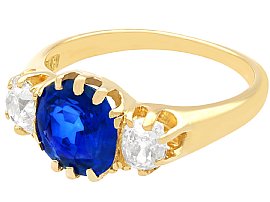 Ceylon Sapphire Trilogy Ring for Sale UK