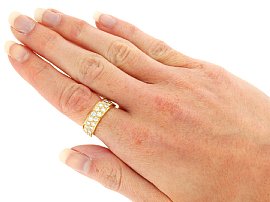 Double Row Diamond Eternity Ring Wearing