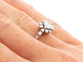 Diamond Cluster Ring on Finger