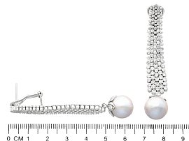 Multi Strand Diamond Drop Earrings with Pearls