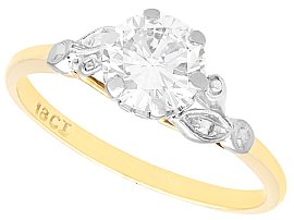 1930s 1.01ct Diamond and 18ct Yellow Gold Solitaire Ring