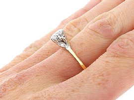 Wearing 1930s Diamond Engagement Ring on hand