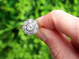 1910s Diamond Cluster Ring in Gold for Sale
