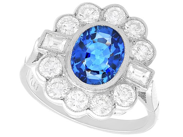 Platinum Sapphire and Diamond Ring UK 